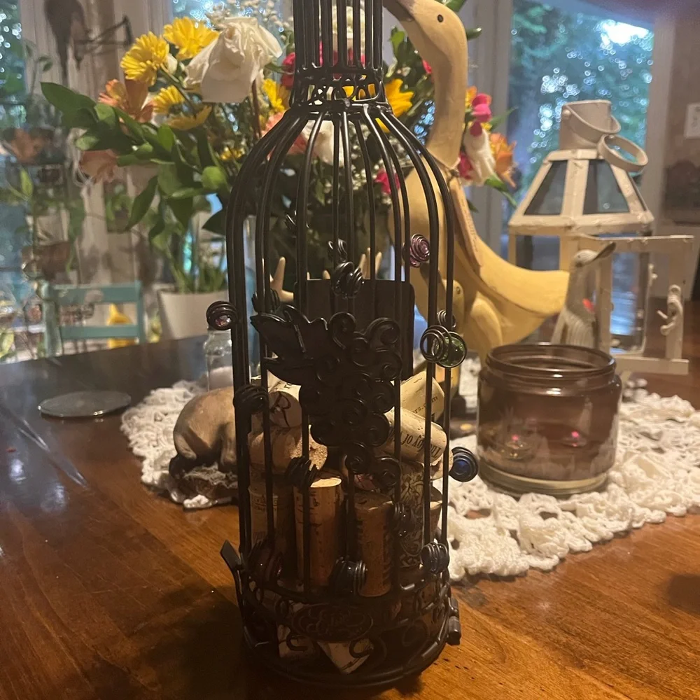 Epic Black Decorative Metal Birdcage Cork Holder - Home Accents